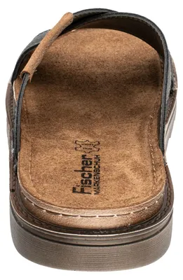 Produktbild von Fischer Herren Pantolette Kreuzriemen Patch 566660, Größe:43 EU, Farbe:Schwarz