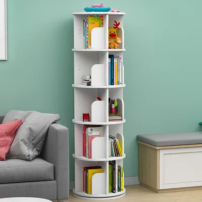 Produktbild von 360Home Bücherregal Kompakt drehbar multifunktional Regal weiß 5 Ebenen【BR129】