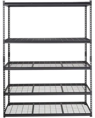 Image de Étagère métallique à 5 niveaux, réglable, dimensions : 152,4 x 61 x 198,1 cm