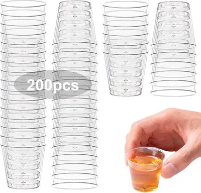 Productafbeelding van Famanu Herbruikbare drinkbekers, 30 ml - Transparante bekers voor feestjes