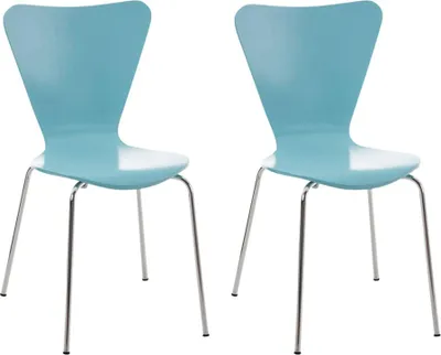 Produktbild von CLP 2er Set Besucherstuhl Calisto stapelbar hellblau