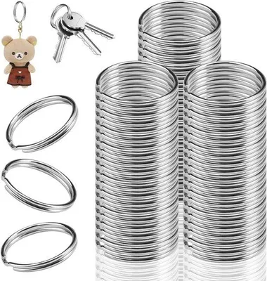 Produktbild von 25mm RVS Schlüsselanhänger, Schlüsselring, DIY Dekoration, Silber