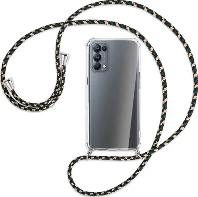 Produktbild von Handykette Backcover-Schutzhülle mit Band (Metall silberfarben) für Oppo Reno5 Pro 5G - camouflage