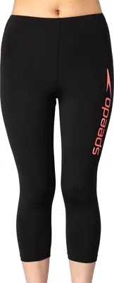 Obrázek produktu pro Dámské 3/4 plavecké legíny Speedo, černá/fénixova červená, velikost 34