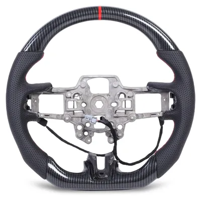 Image de Volant Hydro Dip aspect fibre de carbone avec fonction chauffante, pièce de rechange pour Ford Mustang EcoBoost GT et GT350 2018-2023