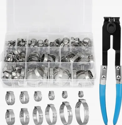 Produktbild von Schlauchschellen Set 180 Stück Edelstahl stufenlos Klemmen