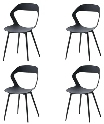 Immagine prodotto di Set di 4 sedie da pranzo con gambe in legno nero