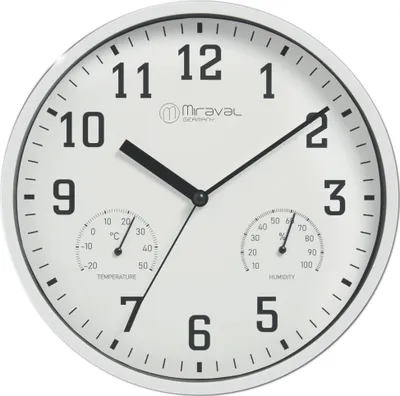 Produktbild von Wanduhr Thermometer Hygrometer 250 mm Küchenuhr Wohnzimmer Luftfeuchtigkeit Temperaturanzeige Analog Bürouhr Moderne Wanduhr