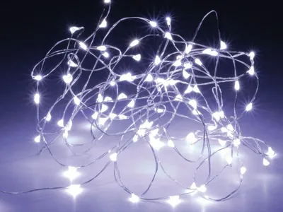 Immagine prodotto di Catena luminosa a LED, bianca, LED, su filo argentato, 100 LED (495 cm)