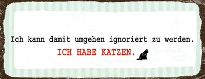 Produktbild von vianmo Holzschild 10x27 cm Ignoriert werden Katze