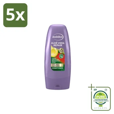 Obrázek produktu pro 5 kusů kondicionéru Andrélon Aloe Vera Repair – vyhlazující a regenerující – 250 ml – velkopack
