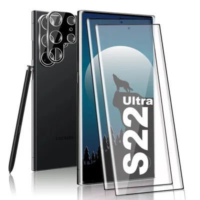 Produktbild von 4in1 Set für Samsung Galaxy S22 Ultra 2x Display Schutzglas + 2x Kameraschutz 9H Panzerfolie