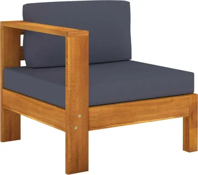 Produktbild von Mittelsofa mit 1 Armlehne Dunkelgrau Massivholz Akazie