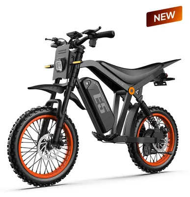 Obrázek produktu pro Elektrický moped TIETIE E5 48V20Ah 80km 14x3.0" Barva Černo-oranžová