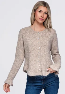 Produktbild von LARICA Pullover Damen V-1 schlicht romantisch OW-SW-E0010 beige ONESIZE