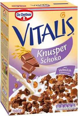 Immagine prodotto di Muesli croccante al cioccolato con cioccolato al latte Dr Oetker Vitalis1500g