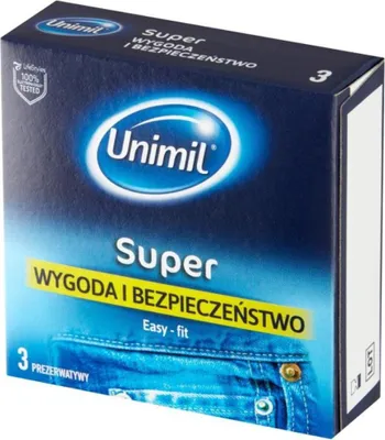 Obrázek produktu pro Unimil Super Wygoda i Bezpieczeństwo Lateksowe prezerwatywy, 3 sztuki