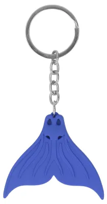 Immagine prodotto di Portachiavi a forma di coda di sirena, tema subacqueo, portachiavi in morbido silicone, ciondolo decorativo a forma di pesce, blu scuro