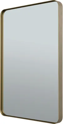 Image de Miroir mural miroir avec cadre en aluminium pour salle de bain, chambre, salon, rectangulaire, 91x61cm, or