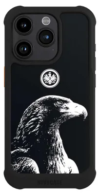 Produktbild von NIVOCASE Hülle für Apple iPhone 15 Pro  Stoßfeste Handyhülle NIVOmax Case Schwarz Eintracht Frankfurt Offizielles Lizenzprodukt Attila