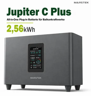 Produktbild von MARSTEK Jupiter C Plus 2,56kWh Balkonkraftwerk Speicher, All-in-One Solarspeicher, Plug-in Batterie, 4 MPPT, IP65