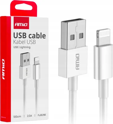 Zdjęcie produktu dla Kabel do ładowania USB-A - LIGHTNING IPHONE 2A 100cm FullLINK TRANSMISJA