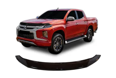 Produktbild von SCOUTT | Motorhaube Windabweiser Insekten Steinschlagschutz Für Mitsubishi L200 ab 2019, Aerodynamisch, Einfache Montage, Getönt, Spezielle Halterungen Für Die Haube (Ohne Bohren)