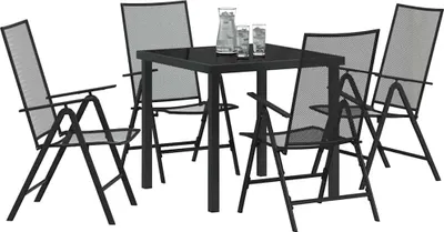Image de vidaXL Ensemble de jardin 5 pcs Anthracite Acier revêtu par poudre