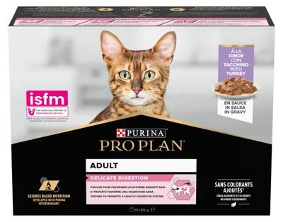 Zdjęcie produktu dla Purina Pro Plan Delicate Digestion 10x85g Mokra Karma Dla Kota z Indykiem w Sosie