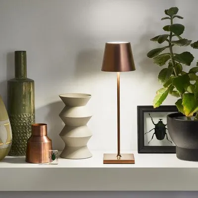 Produktbild von SIGOR Akku-Tischleuchte Nuindie 38cm bronzefarben 2,2W FlexMood 2200K/2700K IP54 Ra85 dimmbar 4546301