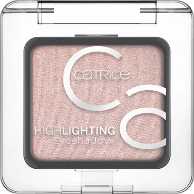 A single eyeshadow compact with a pink shimmery eyeshadow inside.