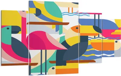 Produktbild von Bild auf Leinwand - Leinwandbild - Vogel Abstraktion - 160x90cm - Wand Bild - Wanddeko - Wandbilder - Leinwanddruck - Bilder - Kunstdruck - Wanddekoration - Leinwand bilder - Wandkunst - DL160x90-3747