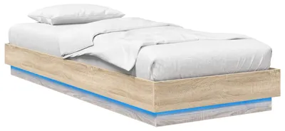 Obrázok produktu pre Posteľový rám s LED Dub sonoma 80 x 200 cm Kompozitné drevo