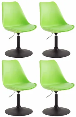 Produktbild von CLP 4er Set Esszimmerstühle Maverick Kunststoff drehbar und stufenlos verstellbar grün Gestell Farbe schwarz