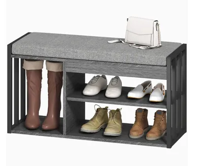 Produktbild von Schuhregal mit Sitzbank, Flurregal für Schuhe, Schuhschrank mit 3-stufigem Design, für Flur,Wohnzimmer, Schlafzimmer