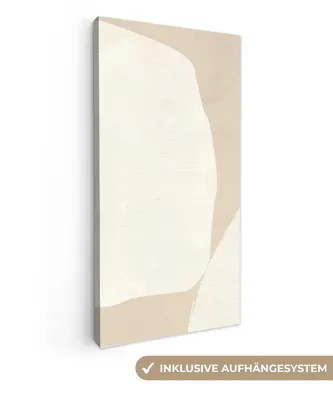 Obrázok produktu pre MuchoWow® - Plátno - Béžové - Abstraktné - Moderné, nástenný obraz, nástenné dekorácie obrazy obývacia izba, 20x40cm