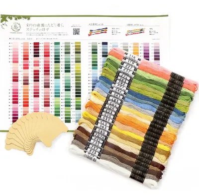 Produktbild von Olympus Stickgarn, Nadelstärke 25, Sortiment verschiedener Farben, Baumwolle, 25 Knäuel à 8 Meter, "Mimosa Swag", 6-fädig