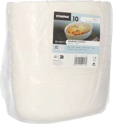 Produktbild von 40 Mehrweg-Schalen oval 2400 ml 9,1 cm x 16,5 cm x 26 cm weiss "Cella"