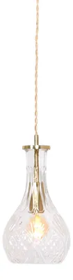 Image de Mexlite - suspension - Grazio Glass - laiton - verre métal - Ø 14cm - E14 - 3493ME