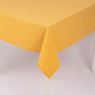 Produktbild von SCHÖNER LEBEN. Tischdecke Bio Ramie Leinenoptik uni senf gelb Größe 130x240cm