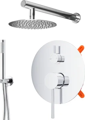 Productafbeelding van BADLAND Complete douchesysteem LUGO, inbouwarmatuur met douchekop, chroom