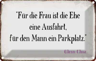 Produktbild von vianmo Blechschild 12x18 cm für Frau Zitat Mann ist die Ehe Männer Frauen Spruch