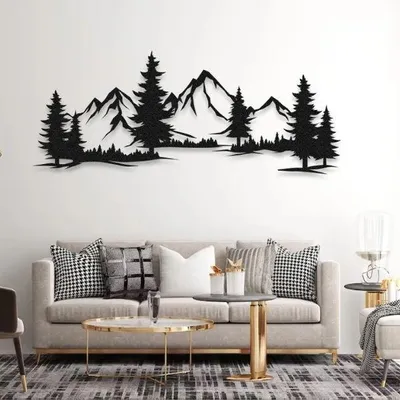 Produktbild von Berg und Wald Wanddekoration: Natur-inspirierte Kunst - 31,5x12 Zoll / 80x30 cm