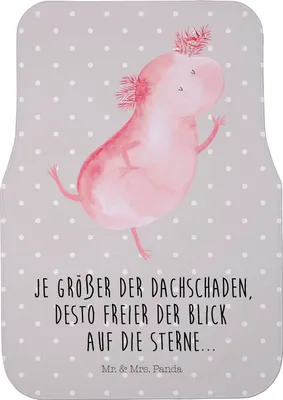 Produktbild von Mr. & Mrs. Panda Auto Fußmatte Axolotl Tanzen - Grau Pastell - Geschenk, Autoteppich, Auto-Fußmatte, Teppich, Fürs, Lurch, PKW, gut Gelaunt, Automatte, Sterne, Freundin
