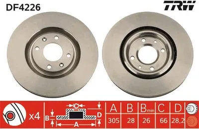 Produktbild von TRW Bremsscheiben (2 Stück) Vorderachse DF4226