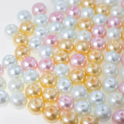 Produktbild von 200 Glas-Perlen rund 6mm Fädelperlen Bastelperlen Glasperlen Farbmix, Farbe:Farbmix 1