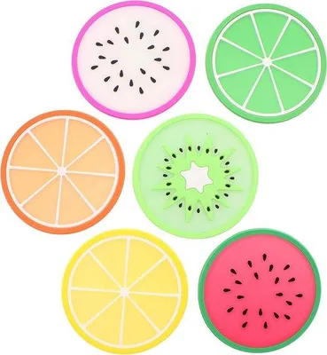 Image de Sous-verres tropicaux ronds, 9 cm de diamètre, lot de 6