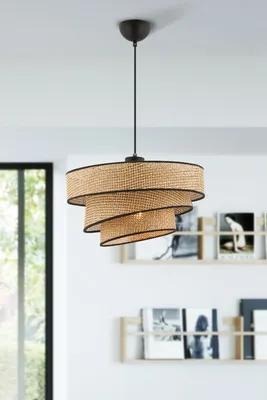 Immagine prodotto di Opviq, Couper Hazeran - Beige, Nero, Lampadario, Beige, Corpo in metallo, 40 x 40 x 72 cm