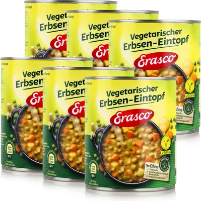 Produktbild von Erasco vegetarischer Erbsen-Eintopf 800g Fertigessen (6er Pack)