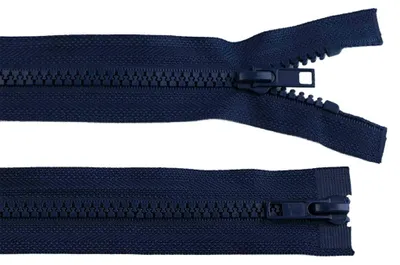 1 Reißverschluss 2-Wege 5mm 65 cm teilbar Autolock Doppelzipper marineblau